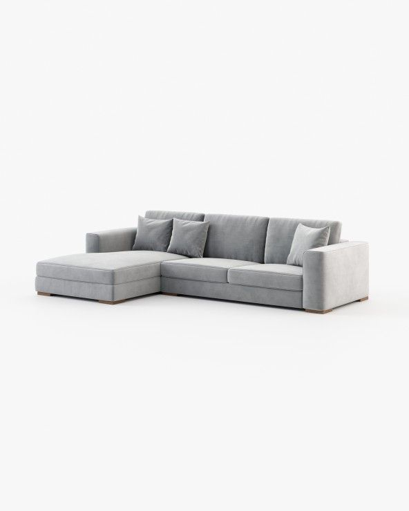 Grey Sofa with Chaise Longue