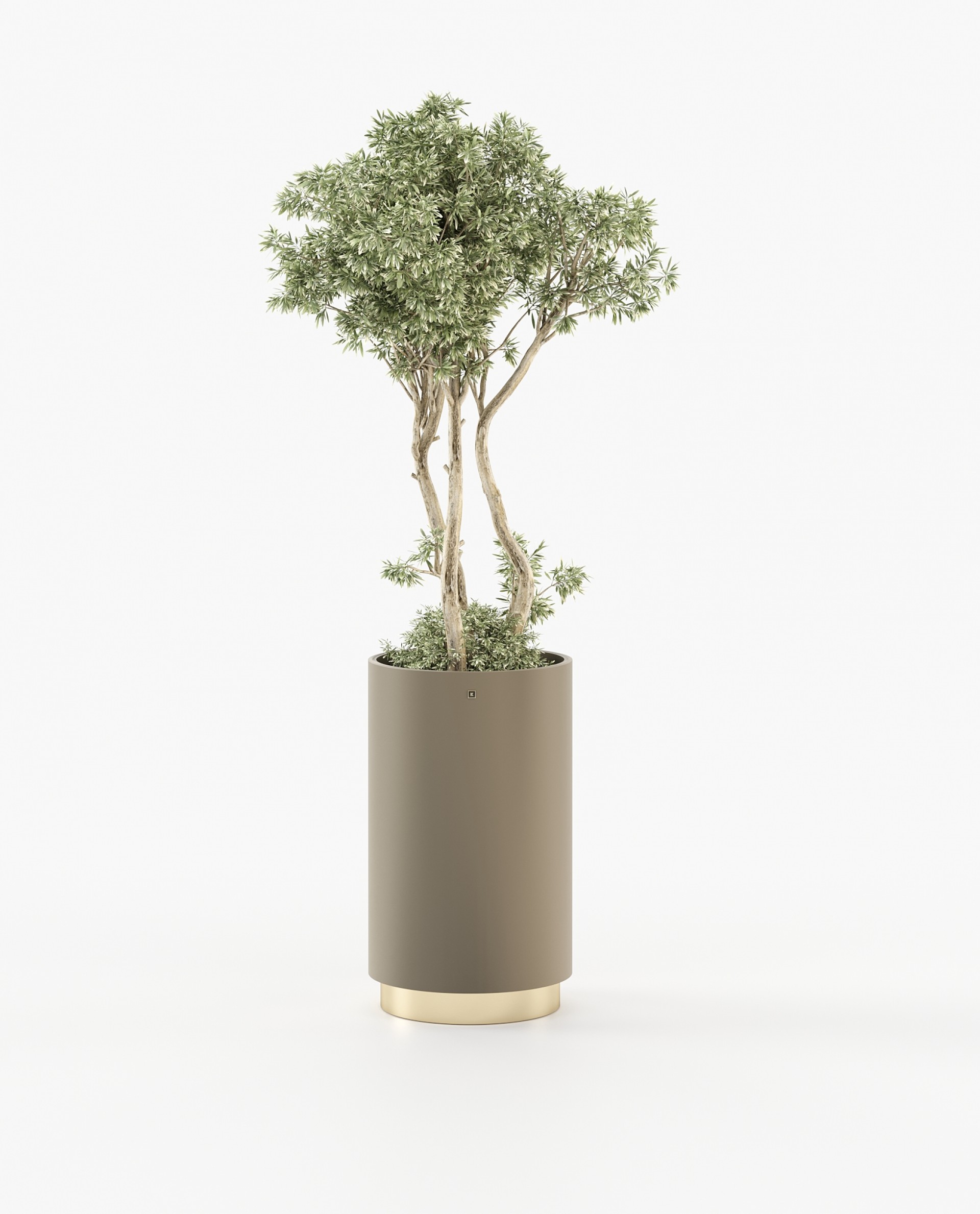 Gold Tall Flower Pot