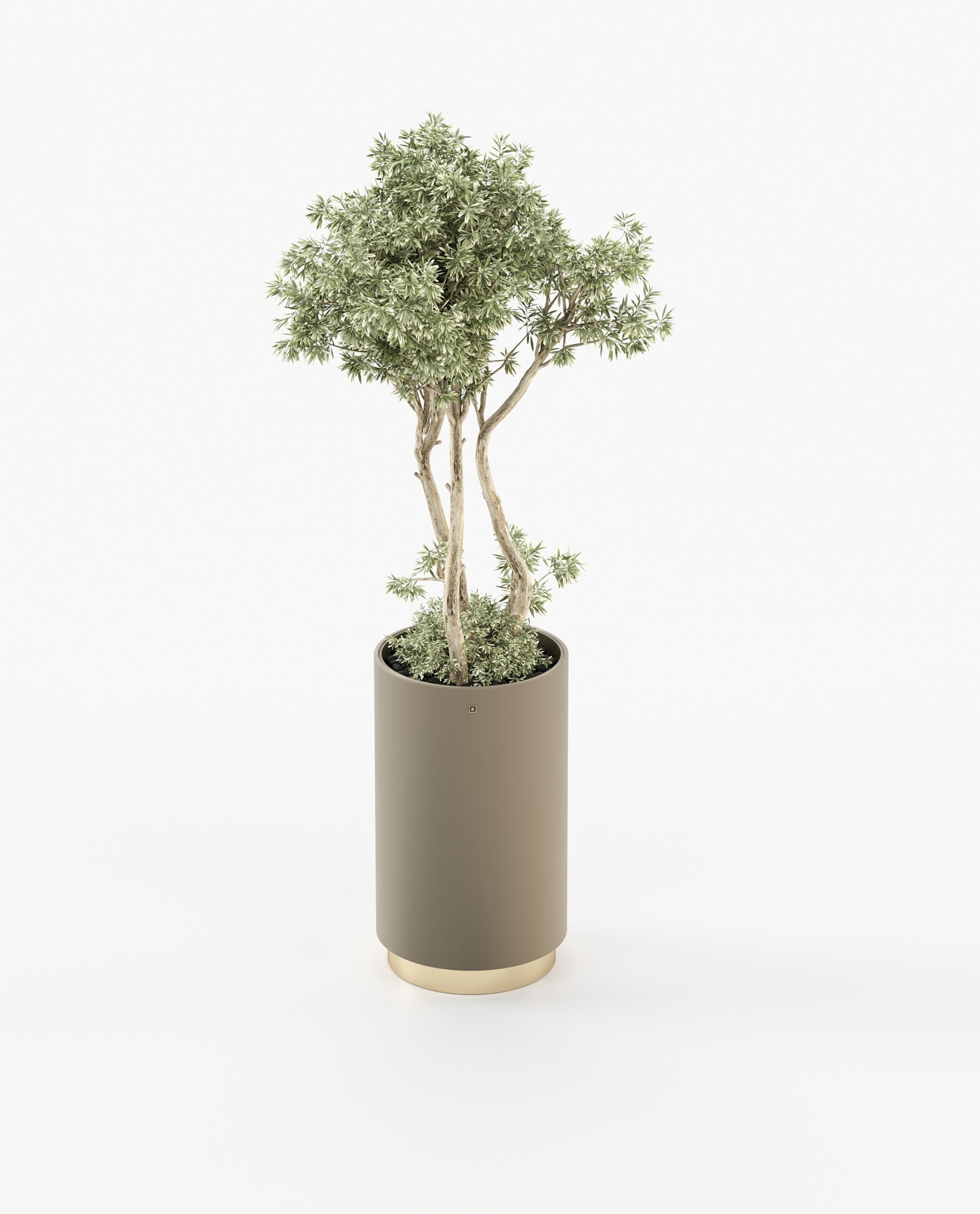 Gold Tall Flower Pot