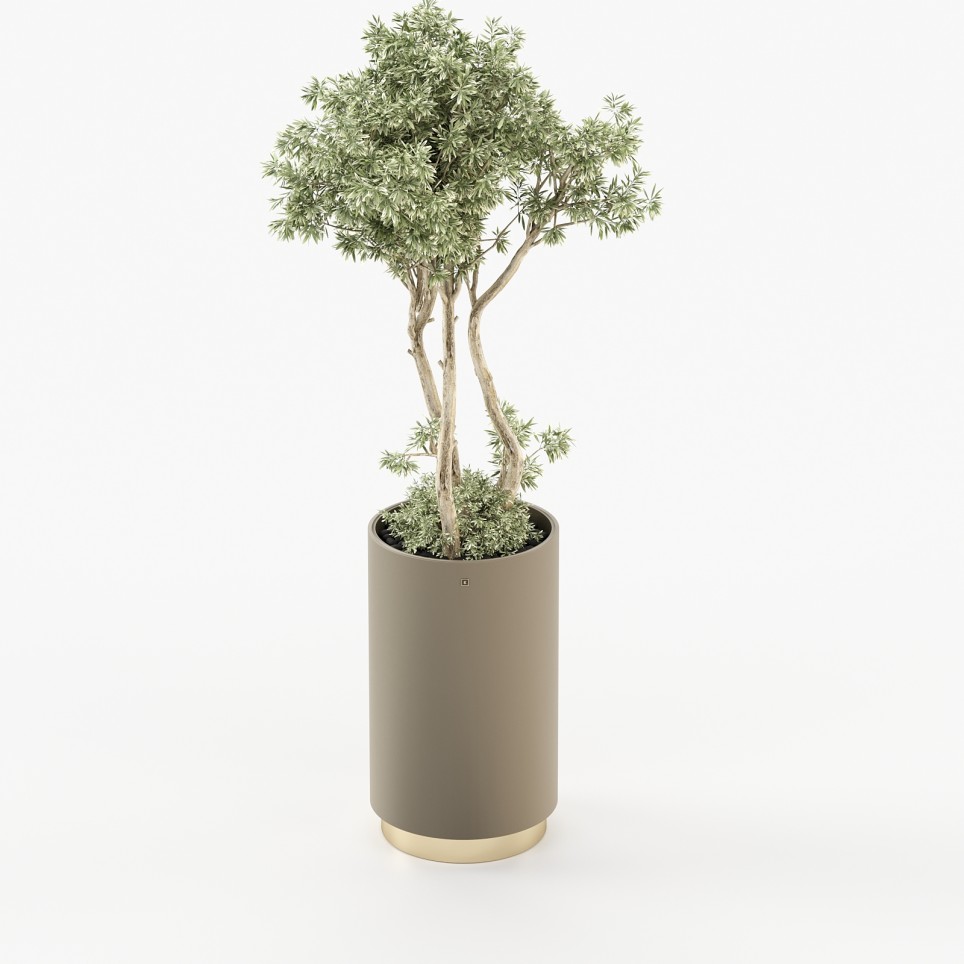 Gold Tall Flower Pot
