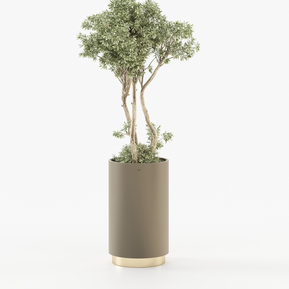 Gold Tall Flower Pot