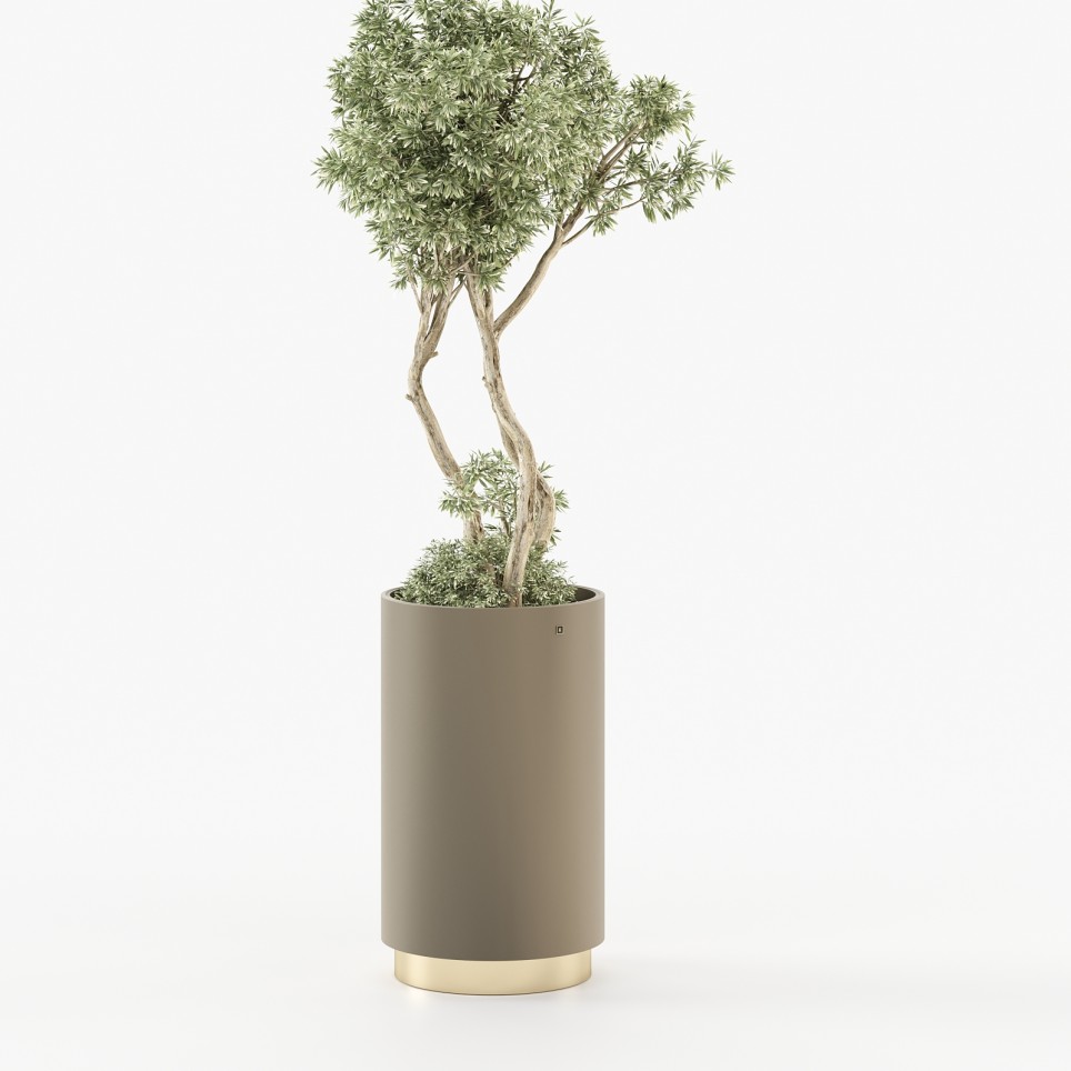 Gold Tall Flower Pot