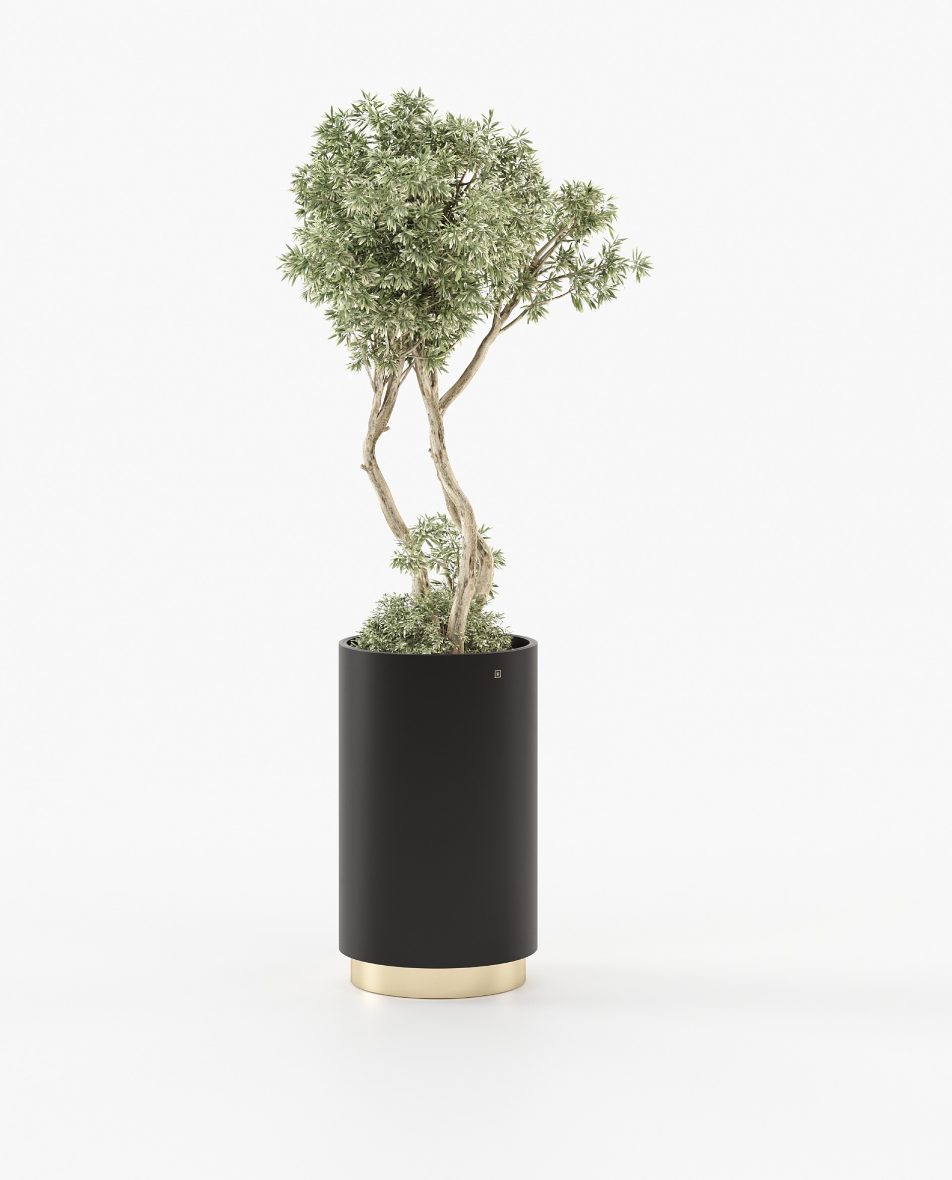 Gold Tall Flower Pot