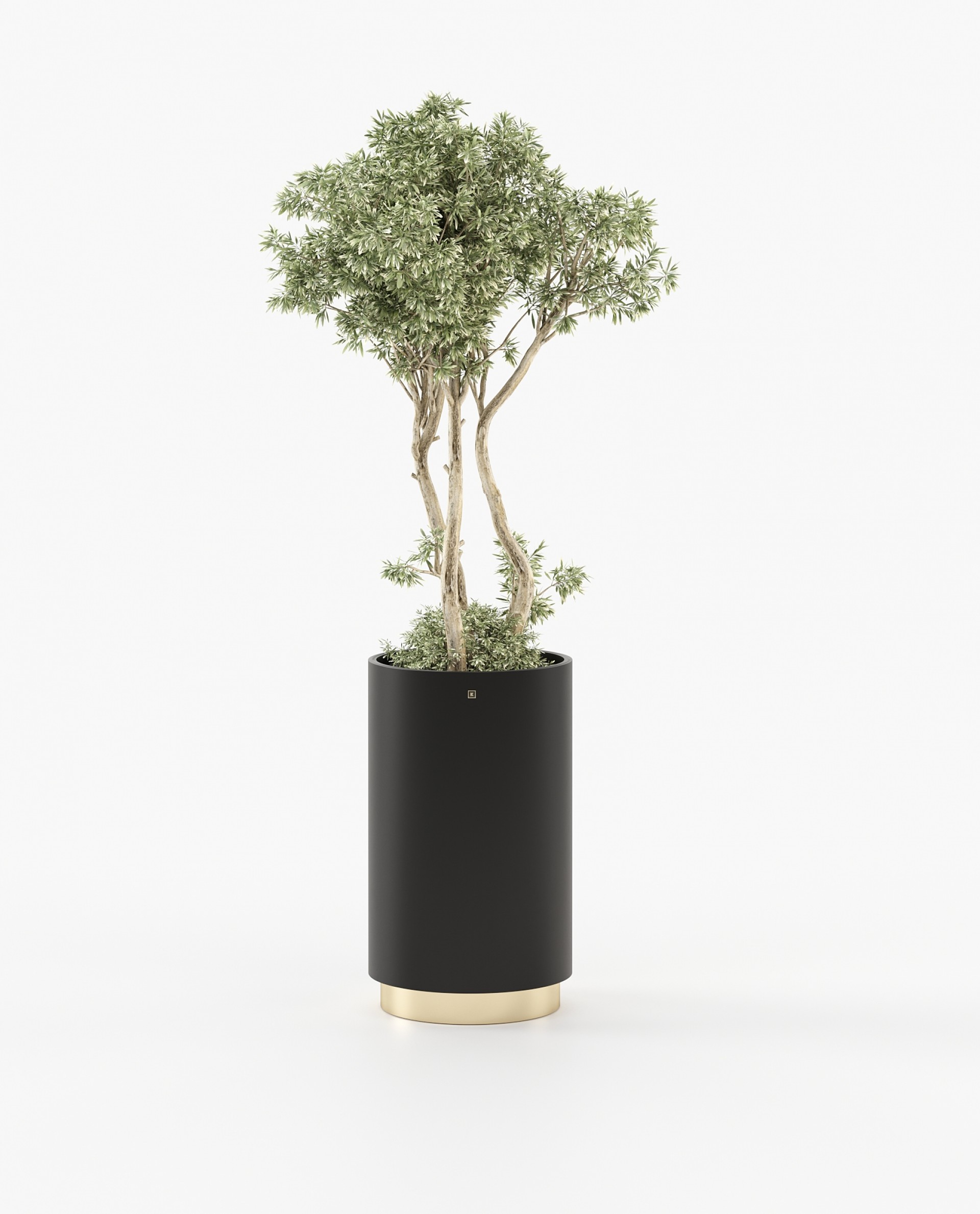 Gold Tall Flower Pot