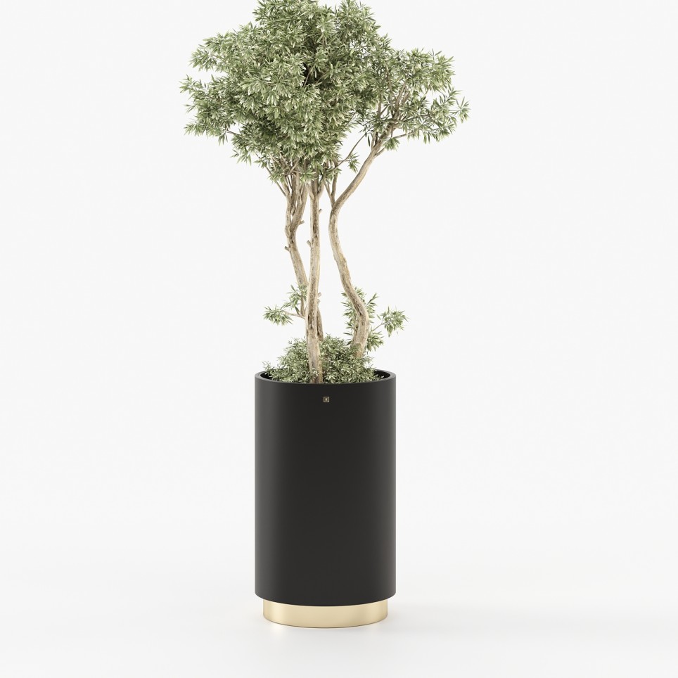 Gold Tall Flower Pot