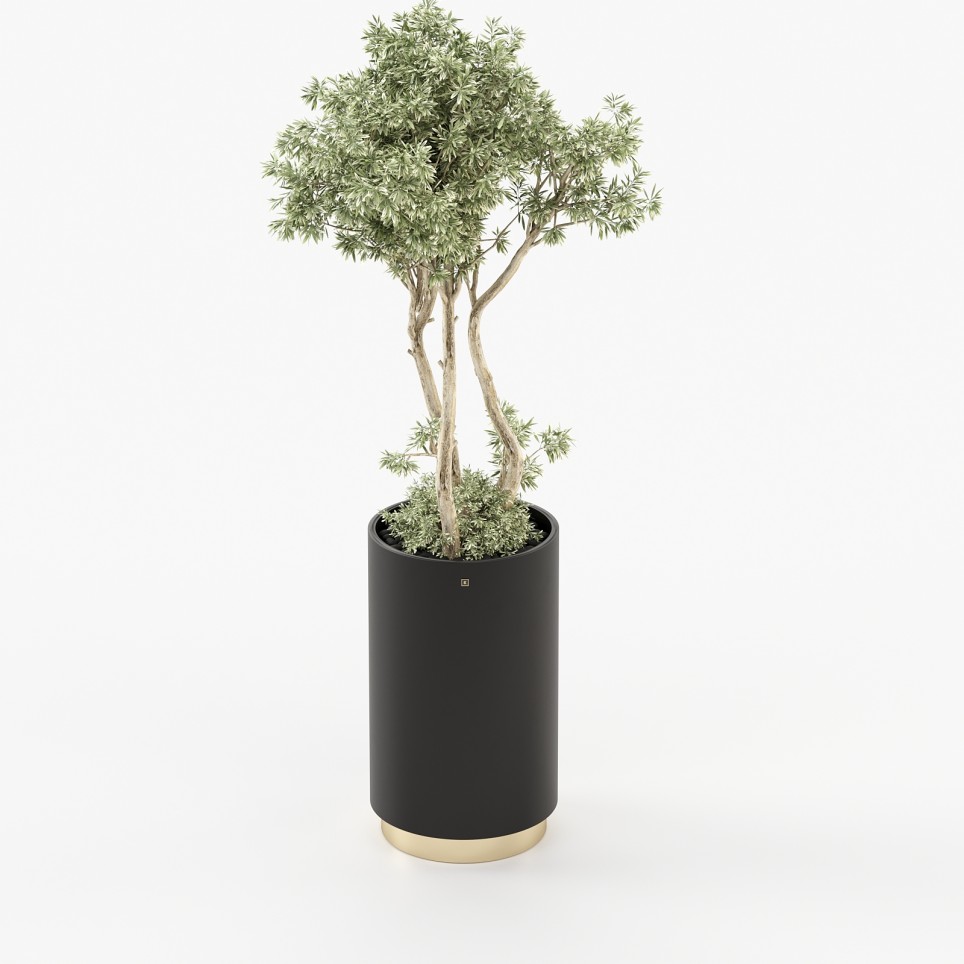 Gold Tall Flower Pot